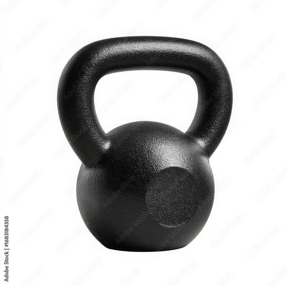 Fototapeta premium Black matte finish kettlebell, symbolizing strength and determination for intense workouts