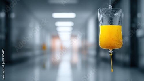 IV bag hanging in a hospital hallway (1)