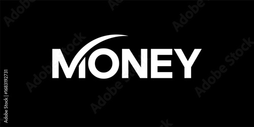 word of money . modern minimalist clean alphabet font whit geometric shape. lowercase bold typography vector illustration design