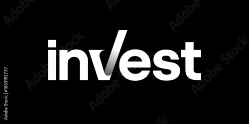 word of invest . modern minimalist clean alphabet font whit geometric shape. lowercase bold typography vector illustration design