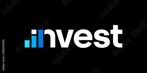 word of invest . modern minimalist clean alphabet font whit geometric shape. lowercase bold typography vector illustration design