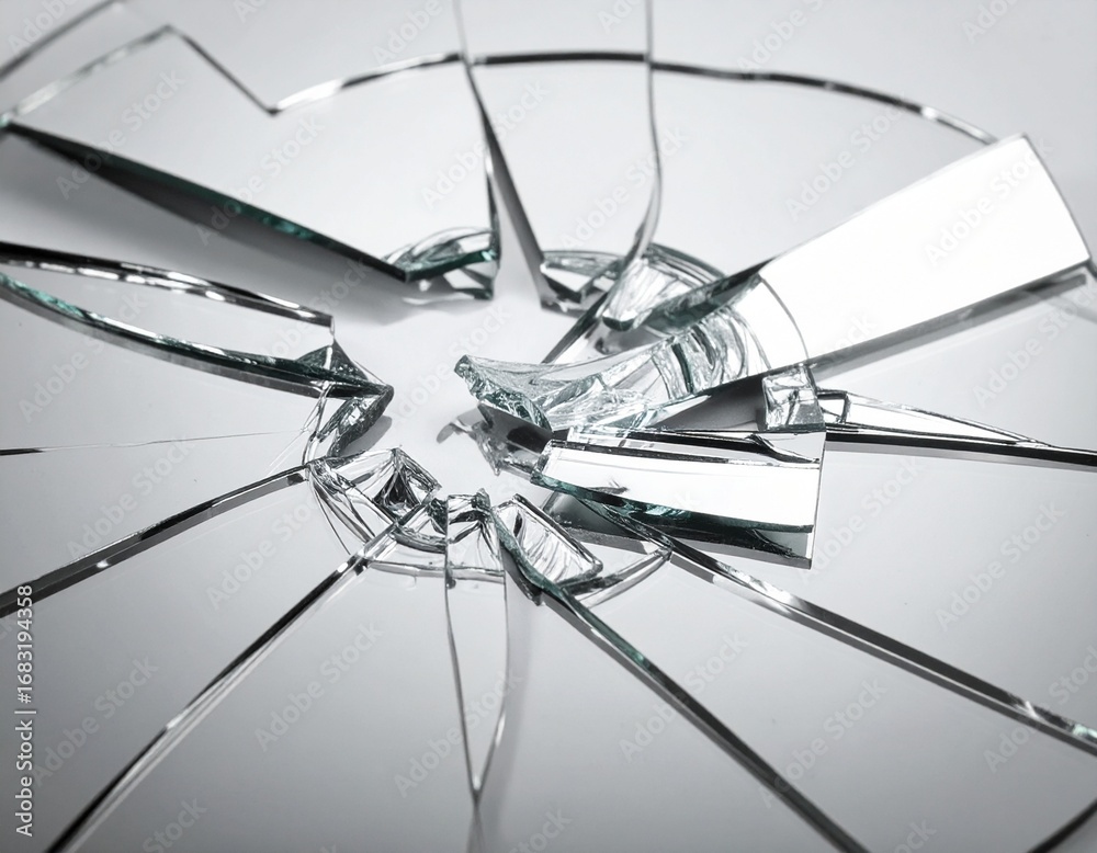 Fototapeta premium 割れたガラス 破壊 不安 不吉な予感 心理描写
