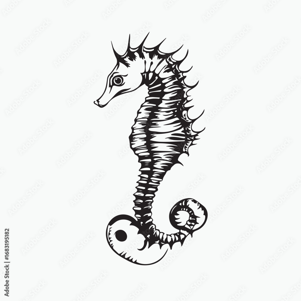 Fototapeta premium vector illustration of a seahorse