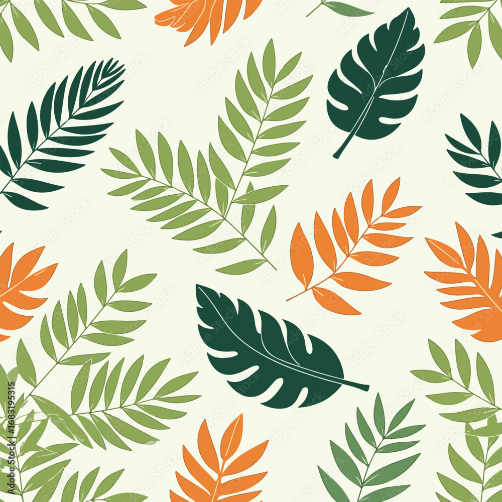 Fototapeta Seamless Pattern of Green Leaves