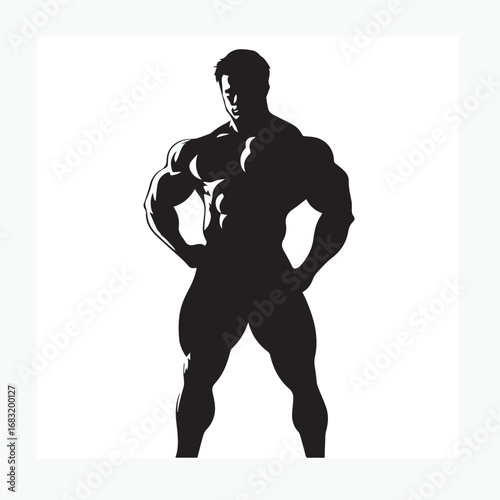 silhouette bodybuilder athlete
