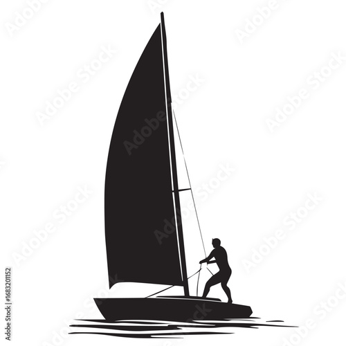 silhouette of a sailing athlete