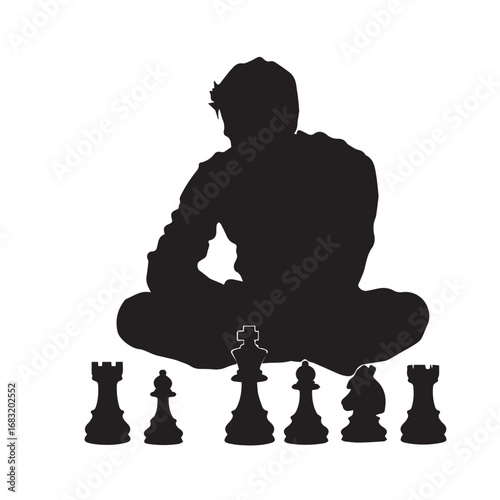 man and chess piece