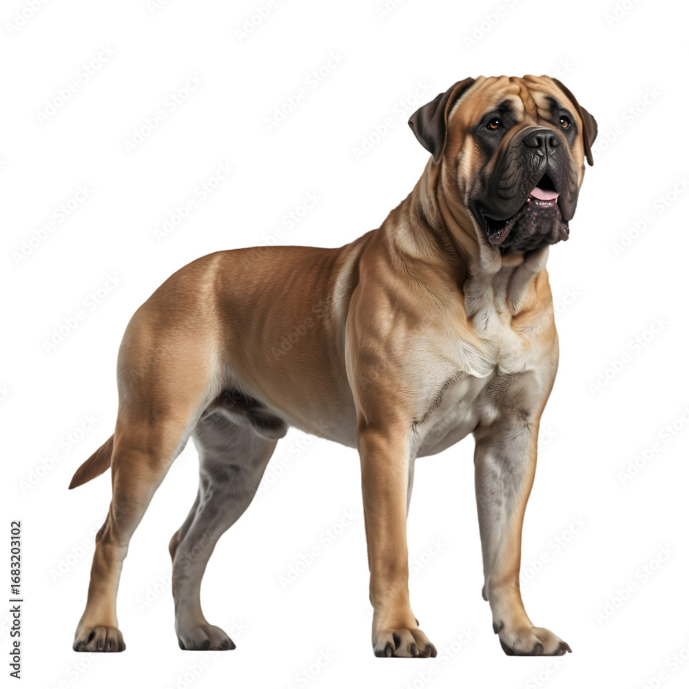 Obraz premium Majestic Bullmastiff standing proudly, a powerful and loyal canine companion captured in stunning detail for your projects