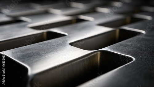 Close-up of metal grid pattern