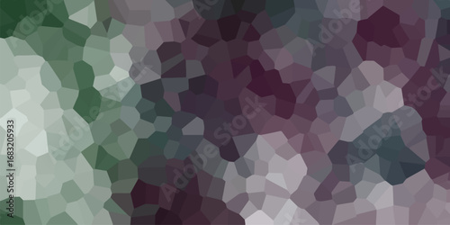 Abstract geometric polygon background with textured blend of green gray and purple colors for artistic graphic design