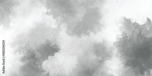 Abstract watercolor background in grayscale with a textured and artistic cloudy appearance for design elements.