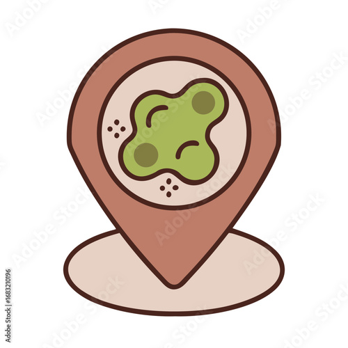 Funny placeholder icon representing location with playful design
