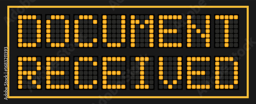 Orange color led banner in word document received on black background