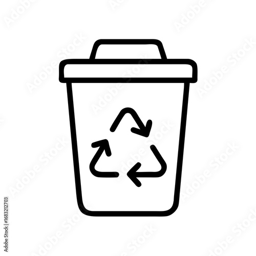 Recycle bin icon with a modern design resized for digital use