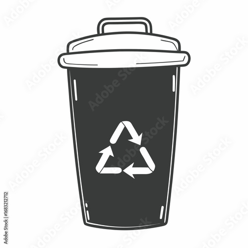 Recycle bin symbol as an eco-friendly reminder in daily life
