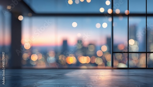 Fototapeta Naklejka Na Ścianę i Meble -  Modern interior with city view