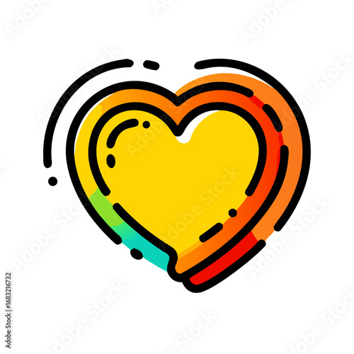Colorful heart illustration brings joy and positivity