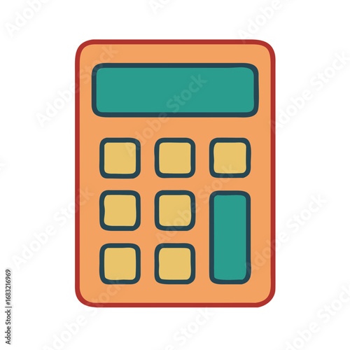 Colorful calculator design in a minimalist style for education