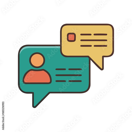 Chat window displaying user interaction and dialogue options