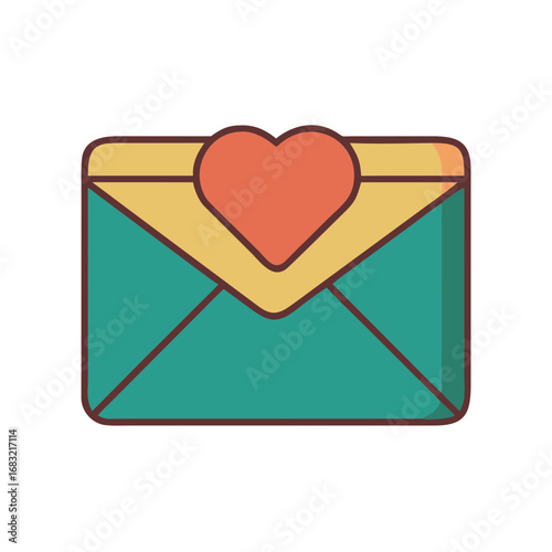 Colorful envelope design with heart motif for special occasions