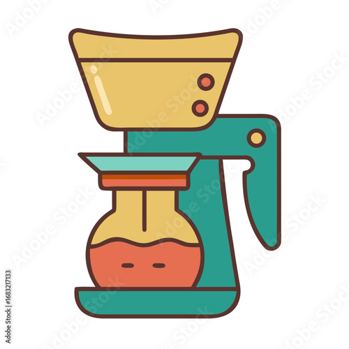 Colorful coffee maker for brewing in home kitchens