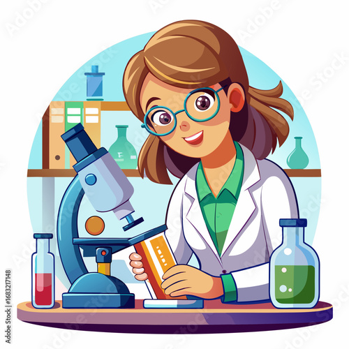 Scientist conducting laboratory research using a microscope