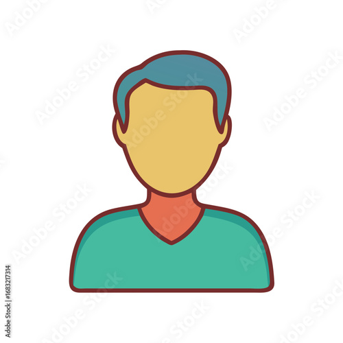 Male avatar silhouette with a minimalist design and vibrant colors