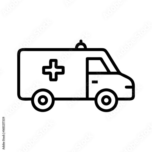 Medical ambulance responding to an emergency situation at night