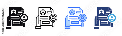 Recruitment icon sheet multiple style collection
