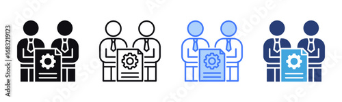 Collaborate icon sheet multiple style collection