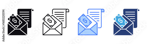 Salary icon sheet multiple style collection