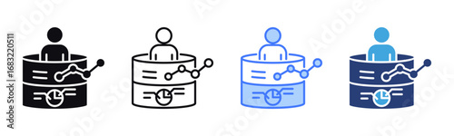 Data Analytics icon sheet multiple style collection