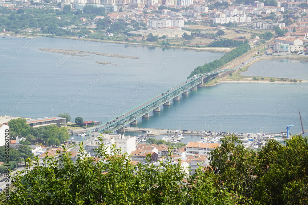 Obraz premium The view of the Eiffel bridge in Viana do Castelo, Northern Portugal