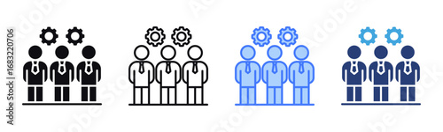 Teamwork icon sheet multiple style collection