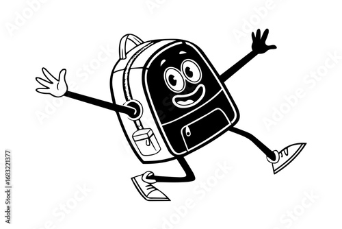 anthropomorphic back to school, bag silhouette