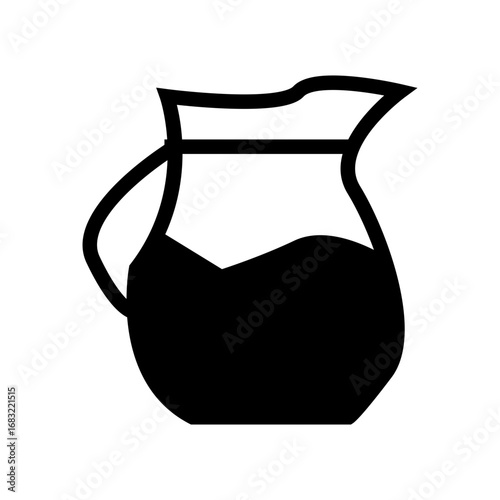 black water jar glyph icon vector illustration