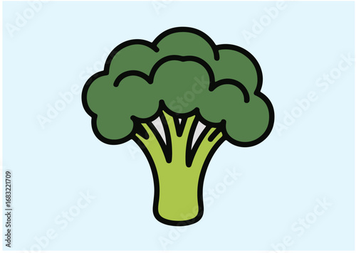 Doodle broccoli icon, Doodle broccoli vector