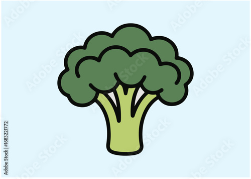 Doodle broccoli icon, Doodle broccoli vector