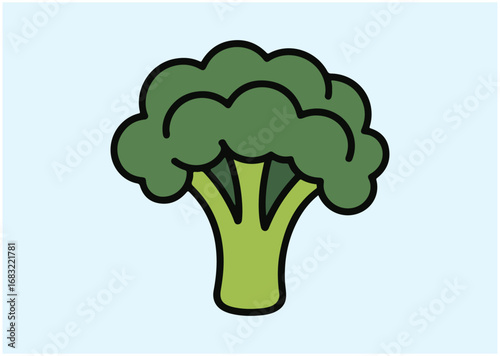 Doodle broccoli icon, Doodle broccoli vector