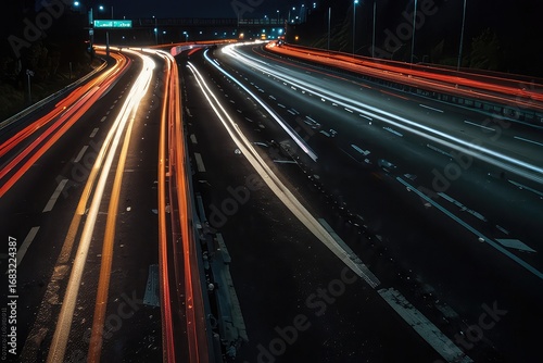 Wallpaper Mural traffic on highway at night transparent background Torontodigital.ca