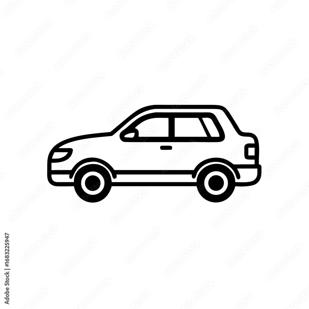 Obraz premium Simple black and white car