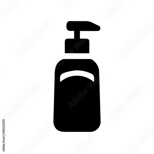 Black and white soap dispenser icon