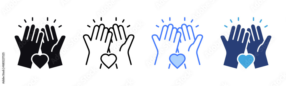 Fototapeta premium Friendship icon sheet multiple style collection