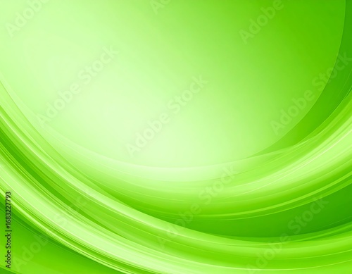 Abstract, flowing green curves