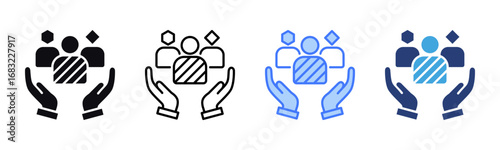 Diversity icon sheet multiple style collection