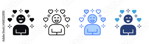 Happiness icon sheet multiple style collection