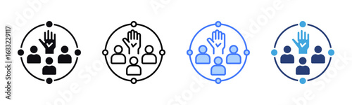 Participation icon sheet multiple style collection