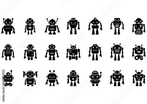 robot icons set