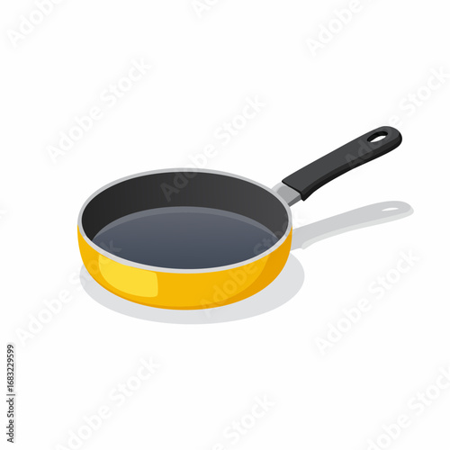 Minimalistische Bratpfanne als Vektorgrafik, Symbol für Kochen, Küche und Braten.