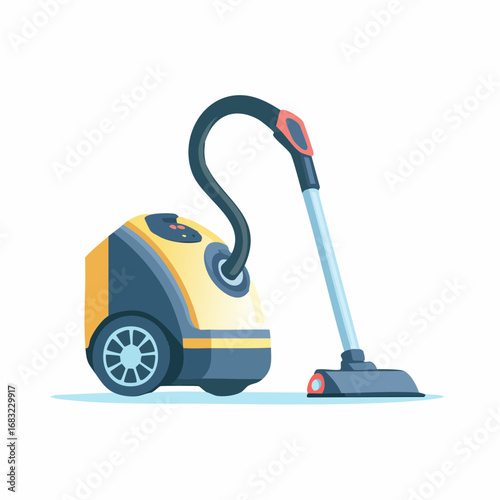 Einfacher Staubsauger in Vektordarstellung, klar und minimalistisch, Symbol für Haushalt, Reinigung und Sauberkeit.